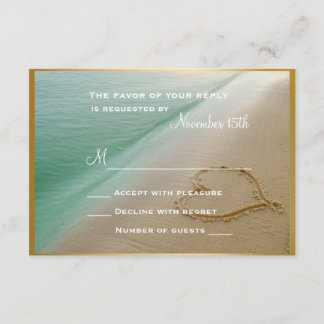 Hjärtat i Sand Bröllop OSA Card Kort