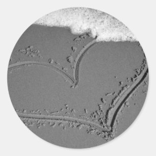 Hjärtat i Sand Runt Klistermärke