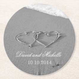 Hjärtat i sandbröllopsfesten papper underlägg