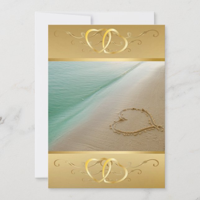 Hjärtat i sandinbjudan3 inbjudningar (Framsida)