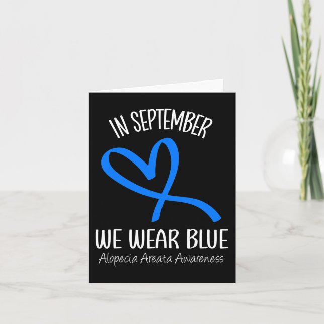 Hjärtat I september Bära Blue Alopecia Areata Aw Kort (Framsida)