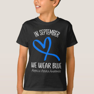 Hjärtat I september Bära Blue Alopecia Areata Aw T Shirt