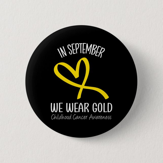 Hjärtat I september Bära Guld barncancer A Knapp (Framsida)