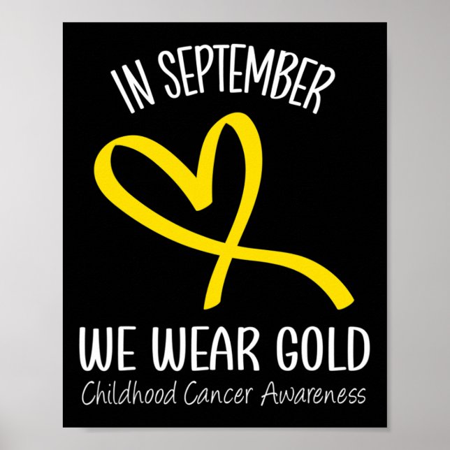 Hjärtat I september Bära Guld barncancer A Poster (Framsidan)