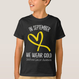 Hjärtat I september Bära Guld barncancer A T Shirt