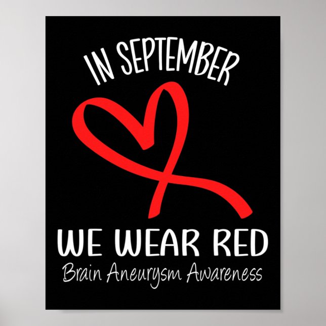 Hjärtat i september Vi Bära Red Brain Aneurysm Awa Poster (Framsidan)