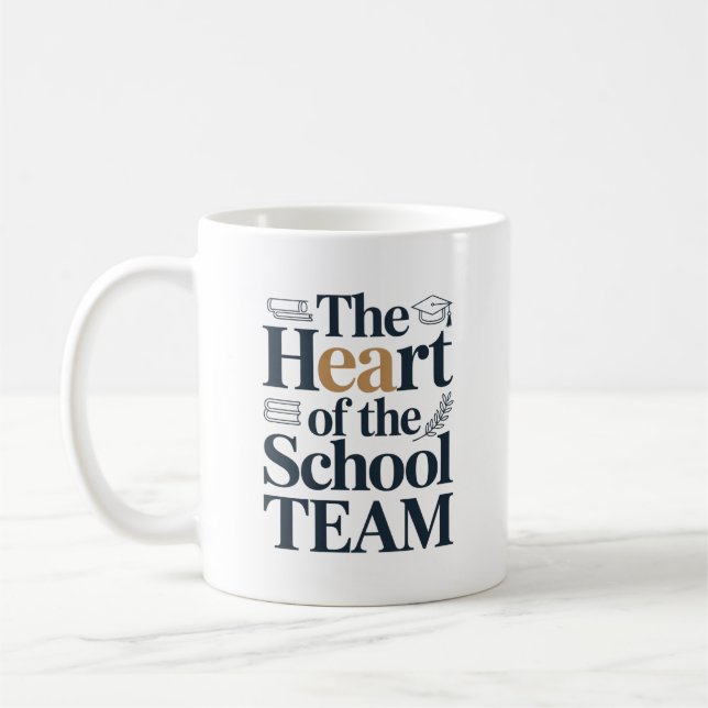 Hjärtat i skolans team - tacksamhetspresent kaffemugg (Vänster)