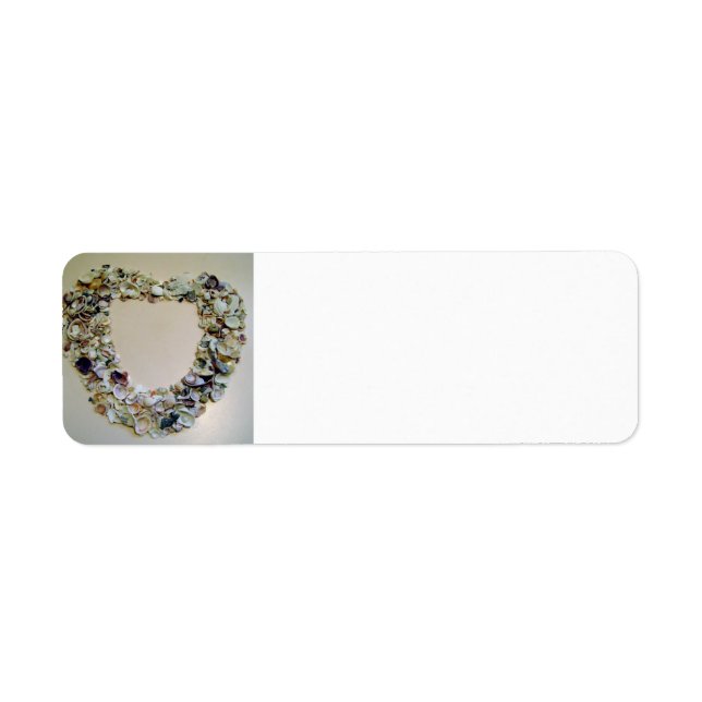 Hjärtat i Snäckor Returadress Etikett (Framsidan)