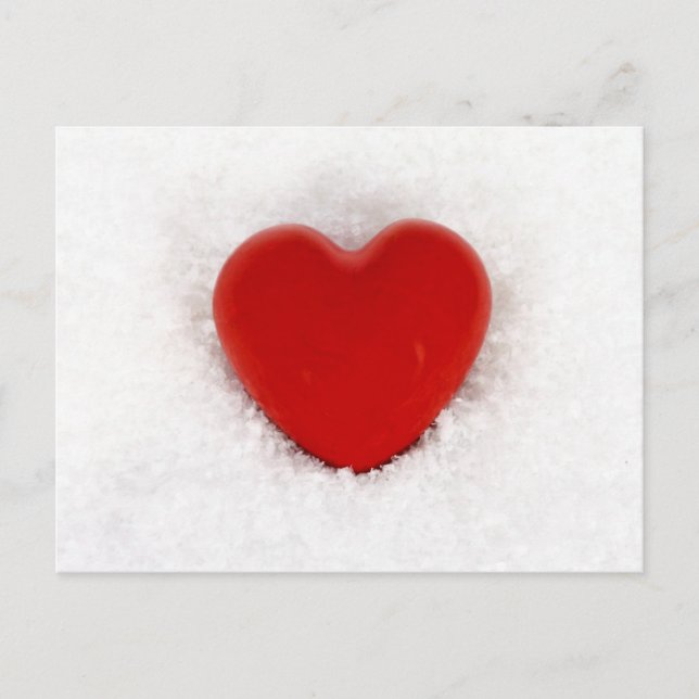 Hjärtat i snö vykort (Framsida)