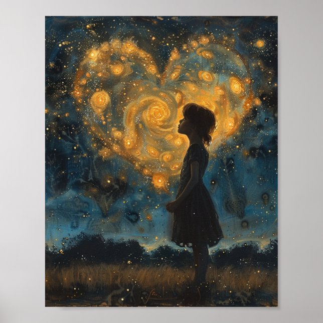 Hjärtat i Stars Girl Poster (Framsidan)