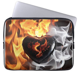 Hjärtat i sten under lågor laptop fodral