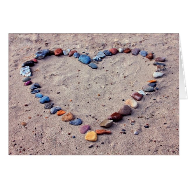 Hjärtat i stenarna hälsningskort (Framsidan Horizontal)