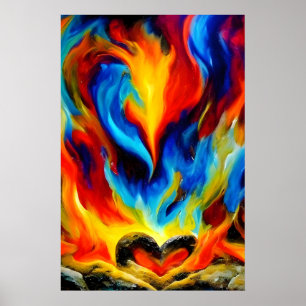 Hjärtat i stenen i Flames II Poster