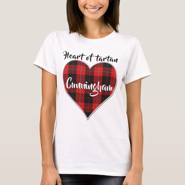 Hjärtat i Tartan Klan Cunningham Play T Shirt (Framsida)