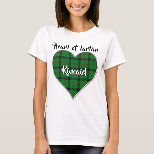Hjärtat i Tartan Klan Kincaid Play T Shirt (Framsida)