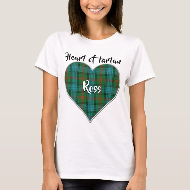 Hjärtat i Tartan Klan Ross Play T Shirt (Framsida)