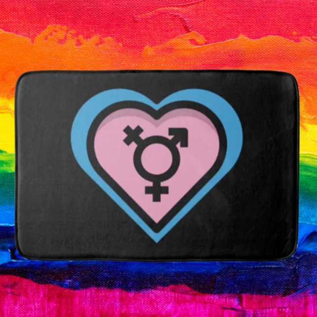 Hjärtat i Trans Pride Bath Mat Badrumsmatta (Skapare uppladdad)