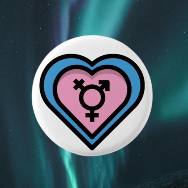 Hjärtat i Trans-Pride-knapp Knapp (Skapare uppladdad)