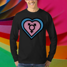 Hjärtat i Trans Pride Långärmad Shirt T