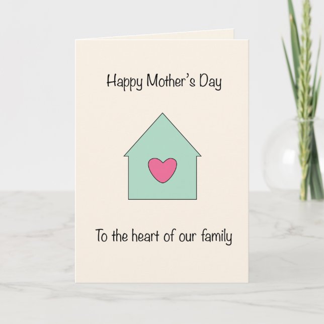 Hjärtat i vår familj Mors dag Helgkort (Framsida)
