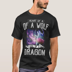Hjärtat i Vargens själ på en drake - Varg Warrior T Shirt