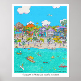 Hjärtat i Väster End #4, Roatan, Honduras Poster