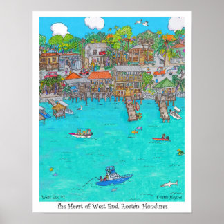 Hjärtat i Västerns ände nr 7, Roatan, Honduras Poster