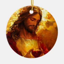 Hjärtat Jesu Julgransprydnad Keramik