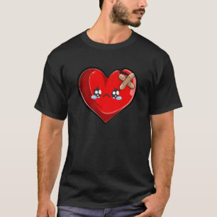 Hjärtat Kärlek Ledsen Dela upp kvinnor T Shirt