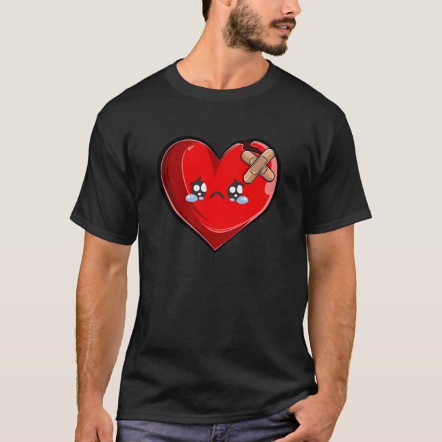 Hjärtat Kärlek Ledsen Dela upp kvinnor T Shirt (Framsida)