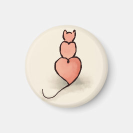 Hjärtat Katt Magnet