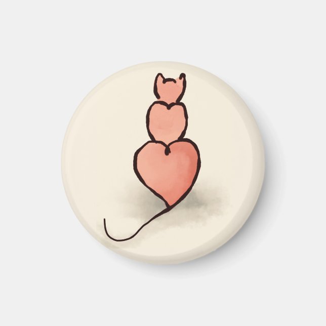 Hjärtat Katt Magnet (Framsidan)