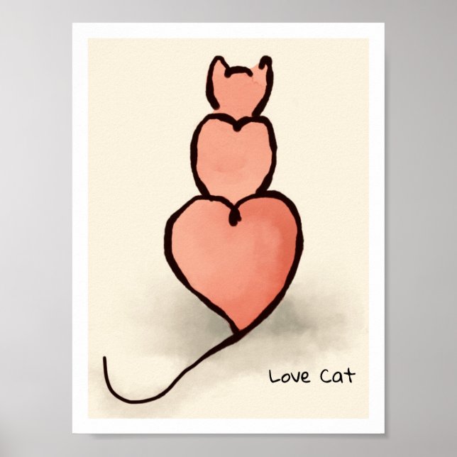 Hjärtat Katt Poster (Framsidan)