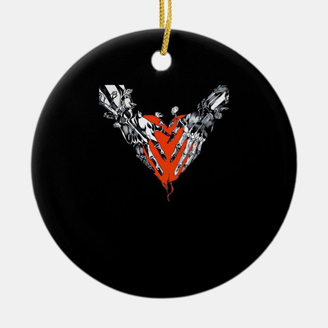 Hjärtat Klassiskt Julgransprydnad Keramik (Framsidan)