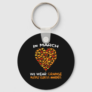 Hjärtat Många Sclerosis Awareness March we Wea Nyckelring