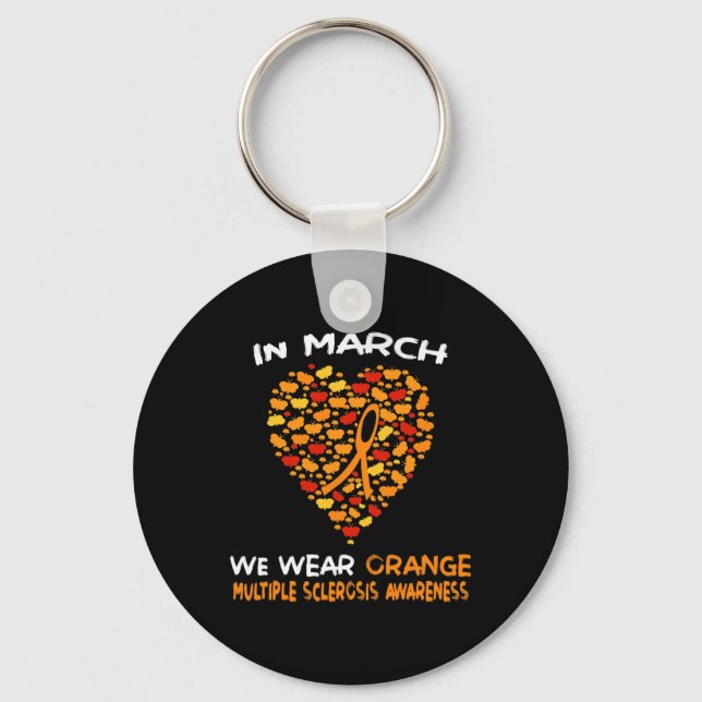 Hjärtat Många Sclerosis Awareness March we Wea Nyckelring (Framsida)