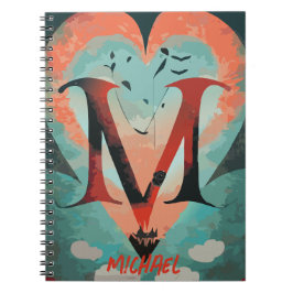 Hjärtat med Brev M Anteckningsbok
