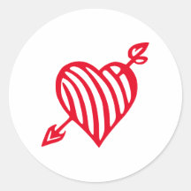 Hjärtat med randigt mönster och en pil genom det, 