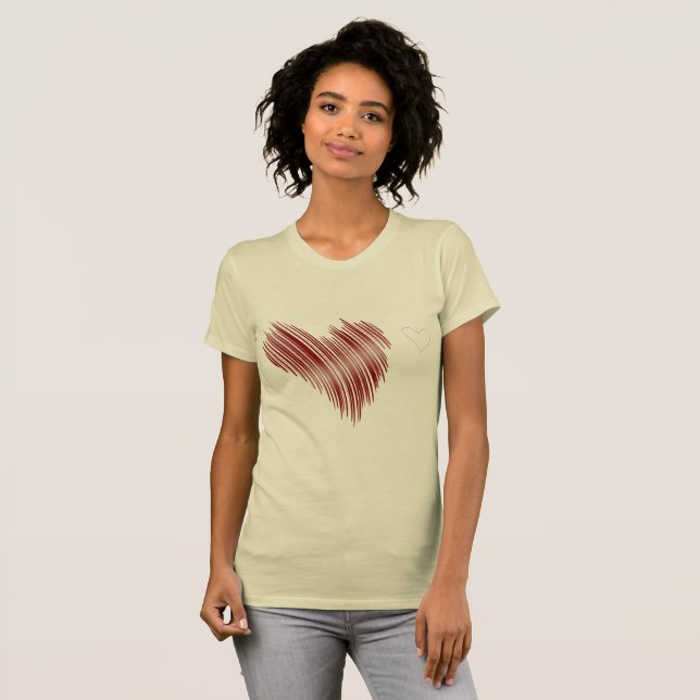 Hjärtat Minimalistisk T-Shirt - Modern Texturerad  (Hel framsida)