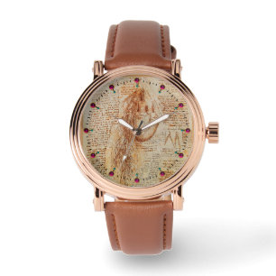 Hjärtat och Bronchial Arteries Parchment Armbandsur