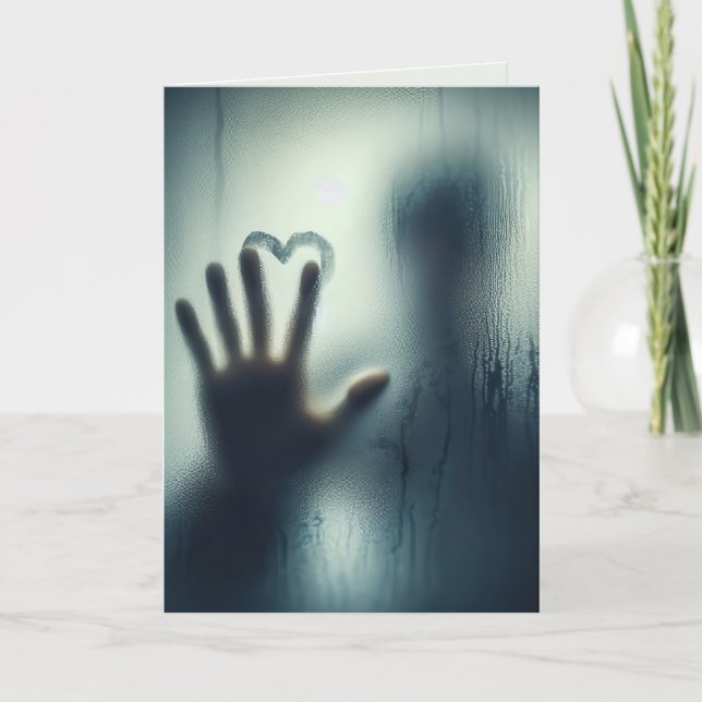 Hjärtat på Blöt Glass på årsdagen Kort (Framsida)