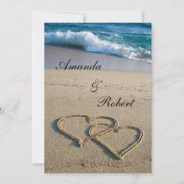 Hjärtat på inbjudan till Shore Beach Wedding