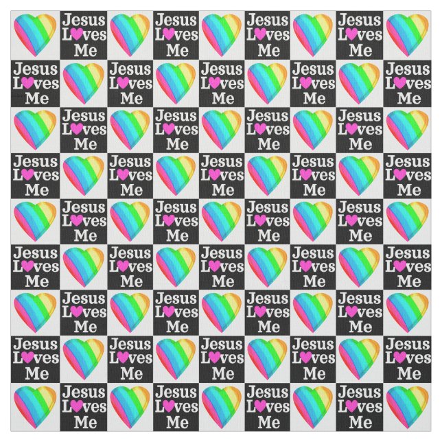 HJÄRTAT PATTERNAT JESUS KÄRLEK ME INSPIRATIONELLT TYG (Provkarta)
