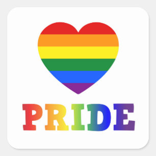 Hjärtat Pride Fyrkantigt Klistermärke