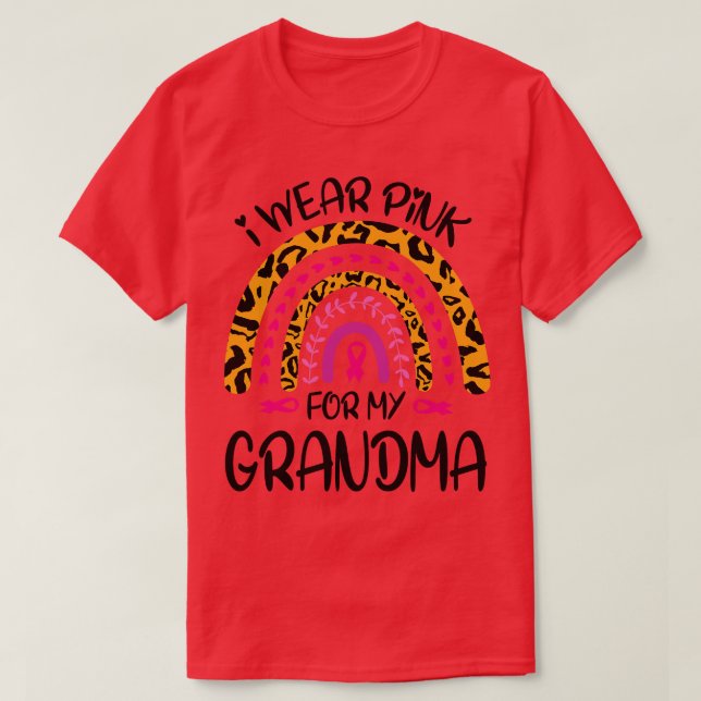 Hjärtat Regbåge I Bära Rosa för min mormafabrik. T Shirt (Design framsida)