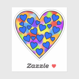 Hjärtat Regnbåge och blå Klistermärken