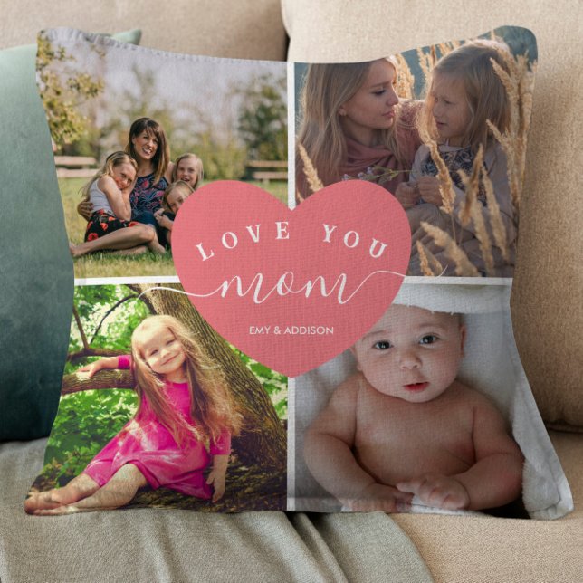 Hjärtat  Rosa Personlig GAV Bästa Mamma någonsin Kudde (Skapare uppladdad)