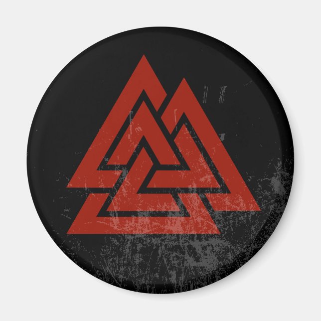 Hjärtat (rött och svart grunge) magnet (Framsidan)