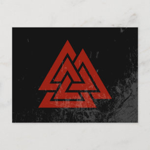 Hjärtat (rött och svart grunge) vykort