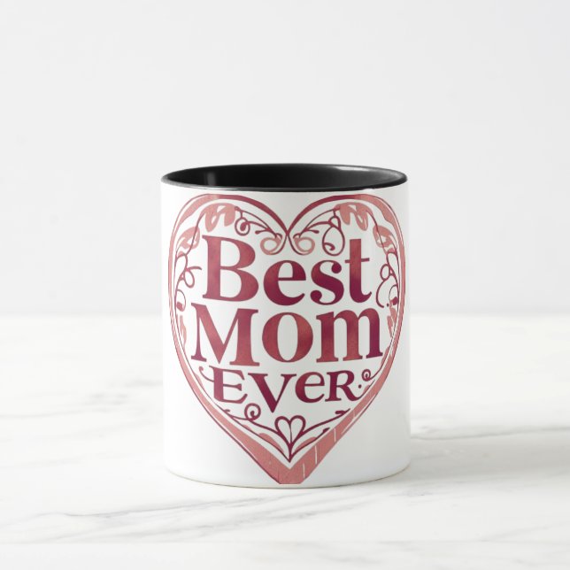 Hjärtat Rulla Bästa Mamma någonsin Mors dag Mugg (Center)